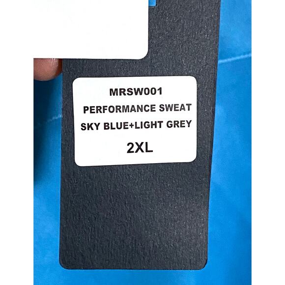 Michel Rouen Performance Sweat 1/4 Zip Pullover Sky Blue Light Gray Mens 2XL NWT - Picture 7 of 9